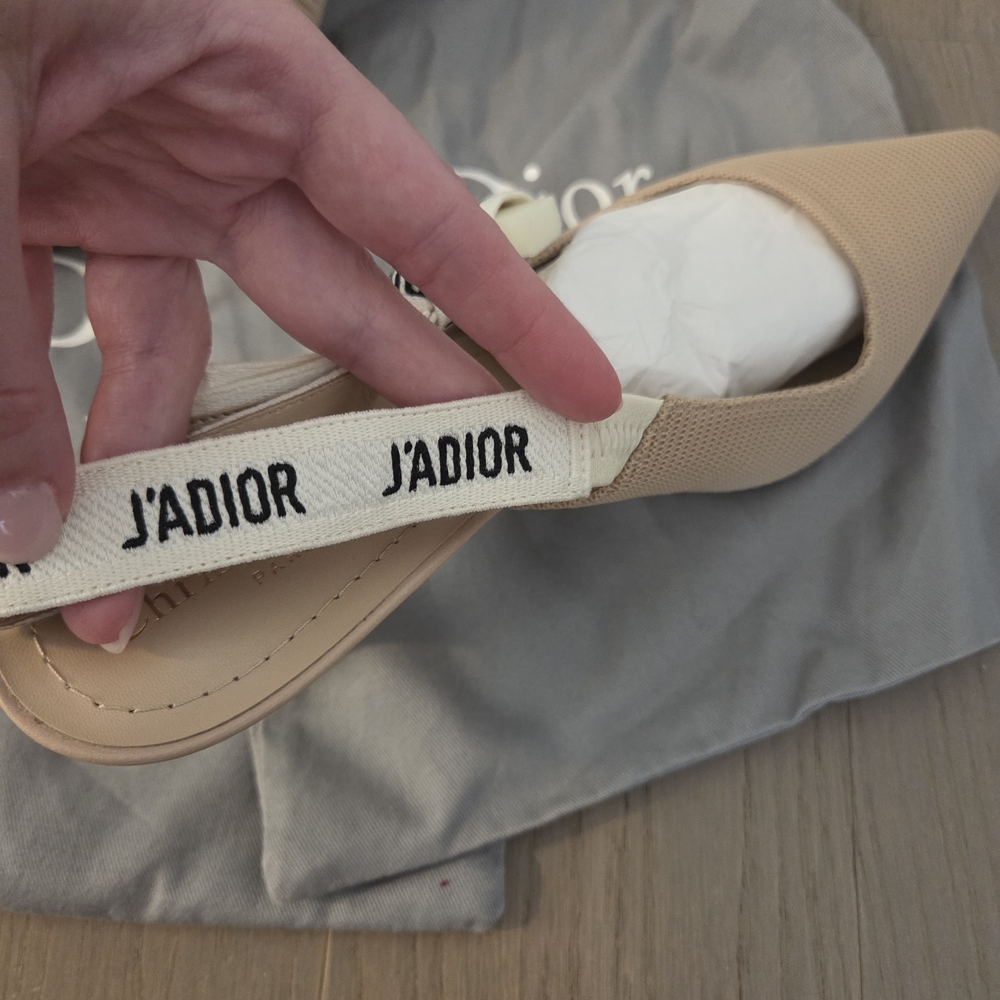 Dior Women's Tan Slingback Shoes - Picture 7 of 8
